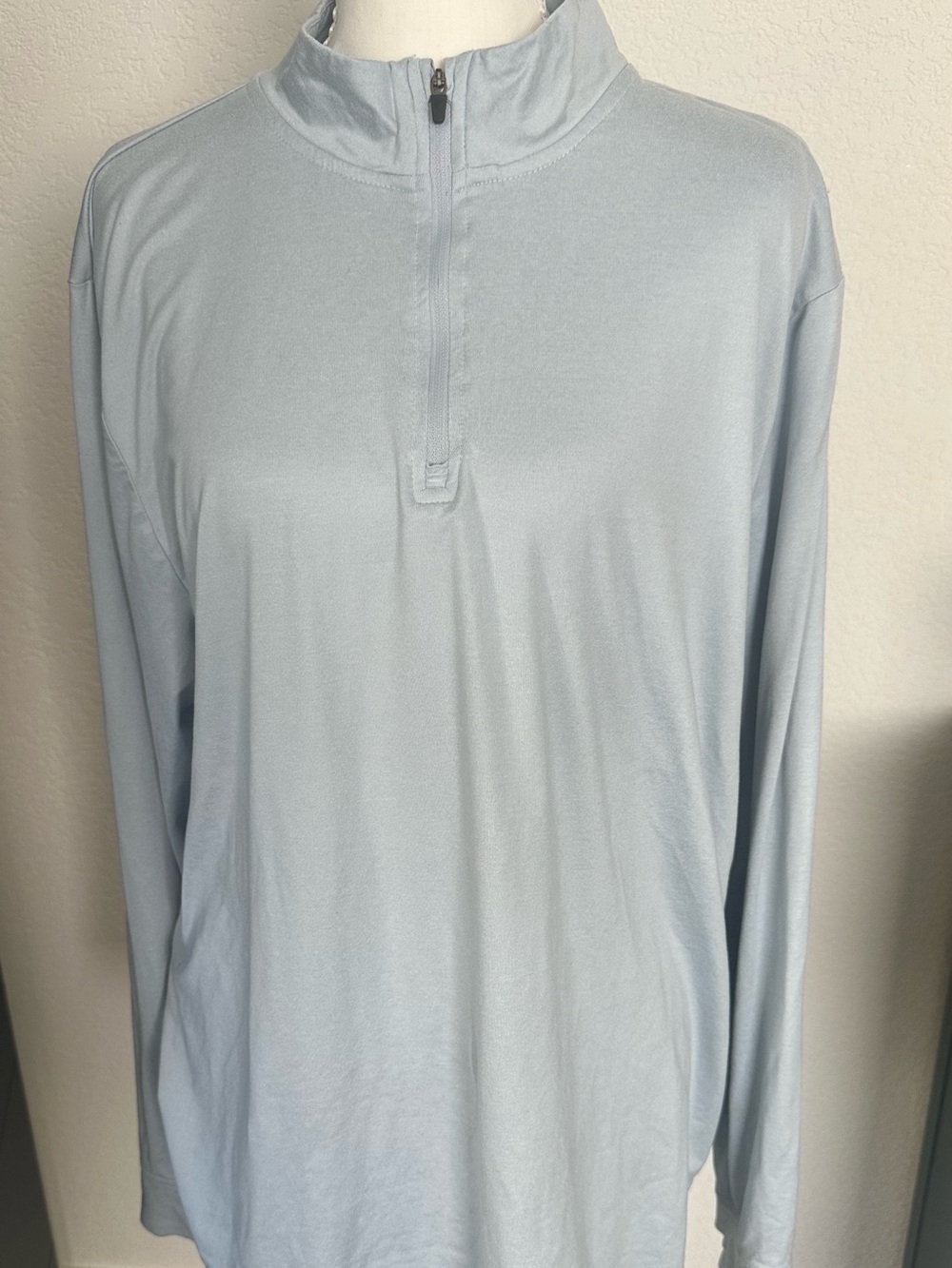 Old Navy Mens Light Blueish Gray Quarter-Zip Performance Shirt